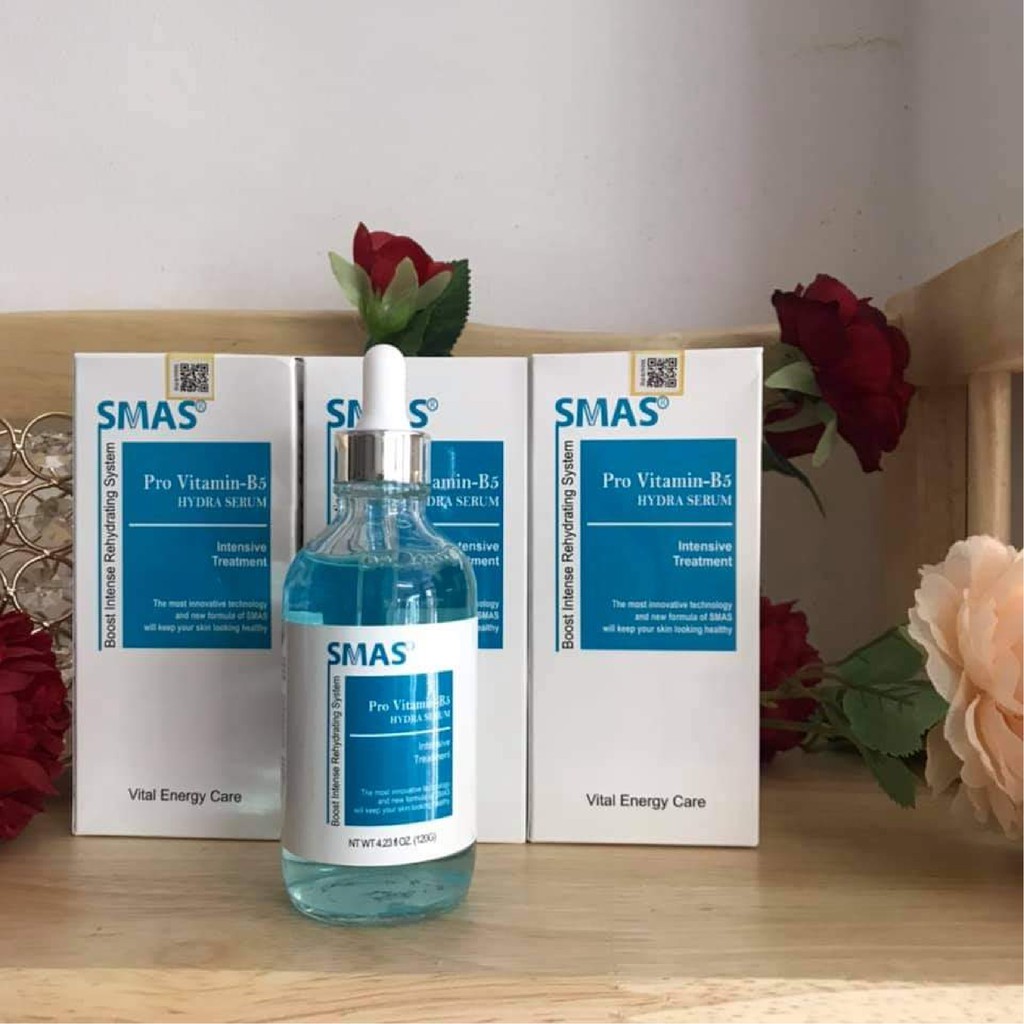 Serum cấp ẩm và phục hồi Smas  HA Plus Hyaluronic Acid 100ml /  Vitamin B5 Hydra Serum 120g