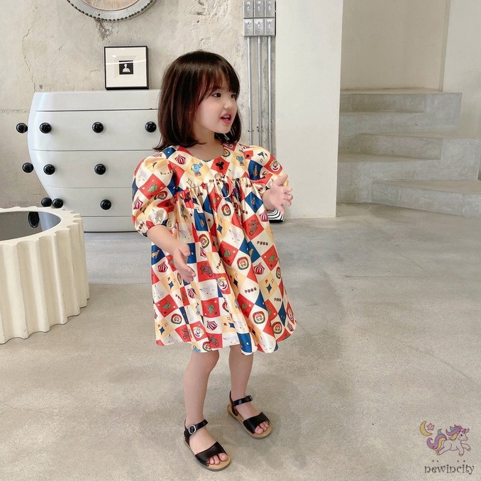 Đầm Sát Nách / Áo Thun Tay Ngắn In Họa Tiết Hoạt Hình Phong Cách Hàn Quốc Thời Trang Mùa Hè Cho Bé Gái