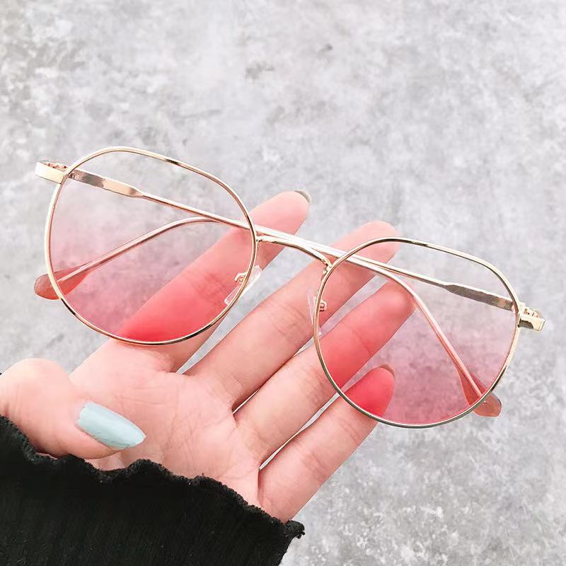 Mắt kính gọng kim loại chống tia sáng xanh phong cách retro Hàn Quốc