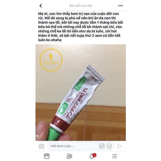 Gel sẹo Gentacin Nhật Bản Hân Korea