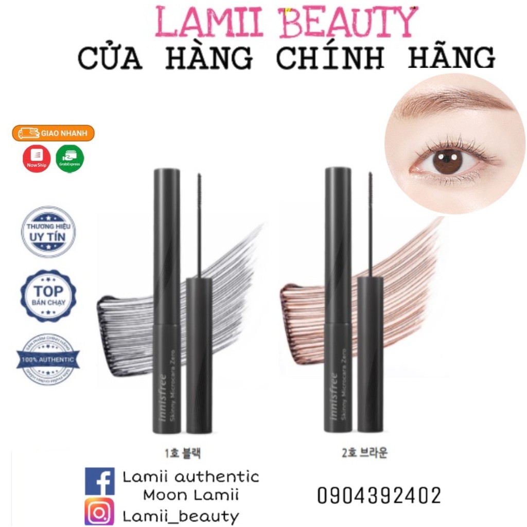 Mascara siêu mảnh Mascara Innisfree Skinny Microcara Zero