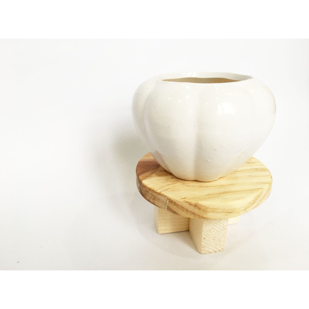 Chậu gốm bầu trồng cây, làm handmade, hoa pha lê, hoa đất sét (KT C8xR9cm)