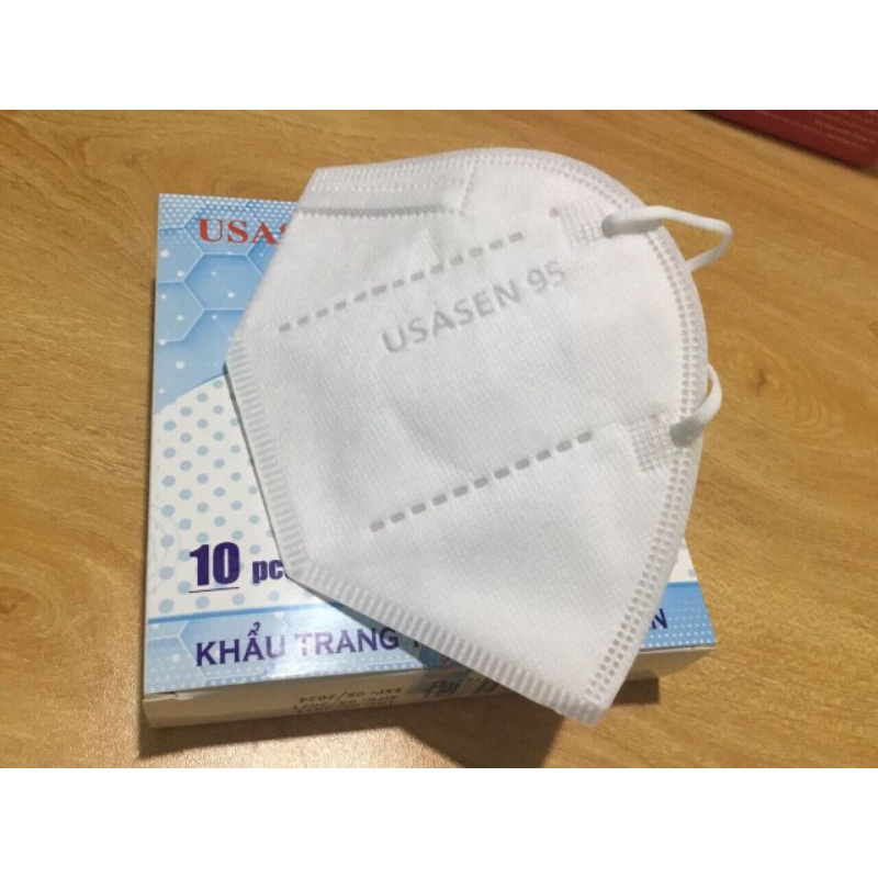 Khẩu trang USASEN 95 Màu Trắng Hộp 10 CÁI 4 lớp kháng khuẩn cao cấp