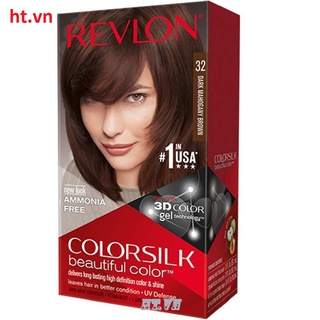 Thuốc nhuộm tóc số 32 nâu gỗ sậm revlon colorsilk, 100% chính hãng