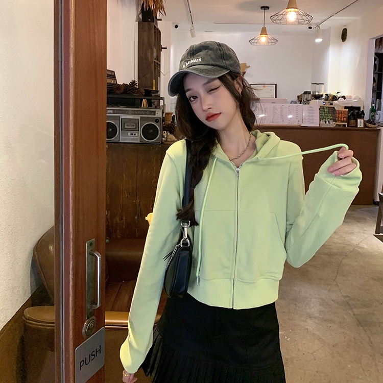 Áo khoác cardigan có mũ dáng ngắn thời trang trẻ trung cho nữ | BigBuy360 - bigbuy360.vn