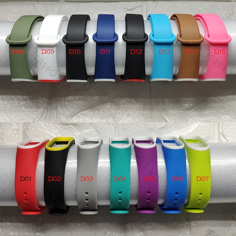 Dây đeo đồng hồ thay thế bằng silicon nhiều lỗ màu sắc thời trang cho Mi Band 3 4