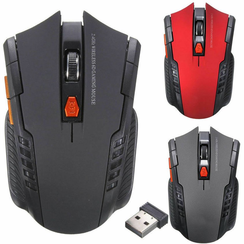 Chuột Gaming Không Dây Quang HọC 2.4Ghz + ĐầU NhậN Usb Cho Pc/Laptop