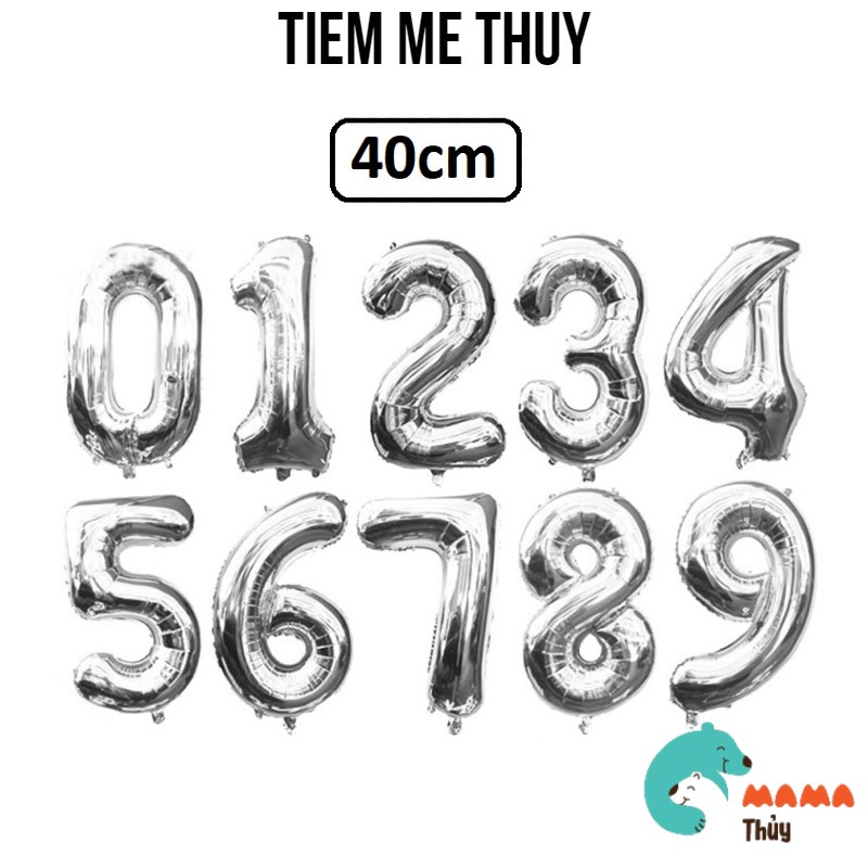 (40cm) Bóng số trang trí sinh nhật size bé