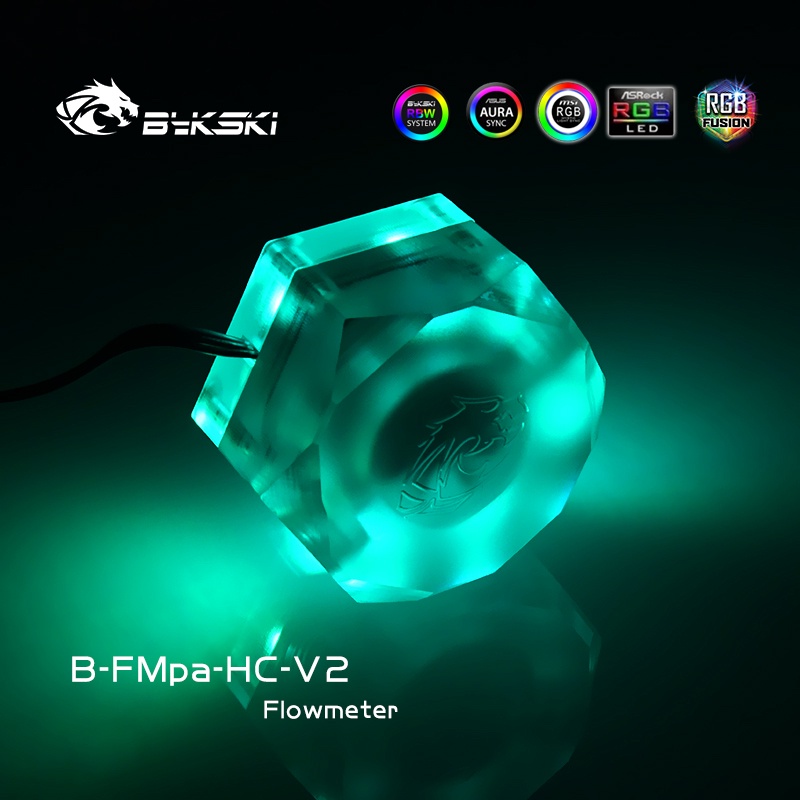 Đồng Hồ Đo Lưu Lượng Làm Mát Máy Tính 2 Chiều G1 / 4 Bykski / RGB A-RGB AURA B-FMpa-HC-V2