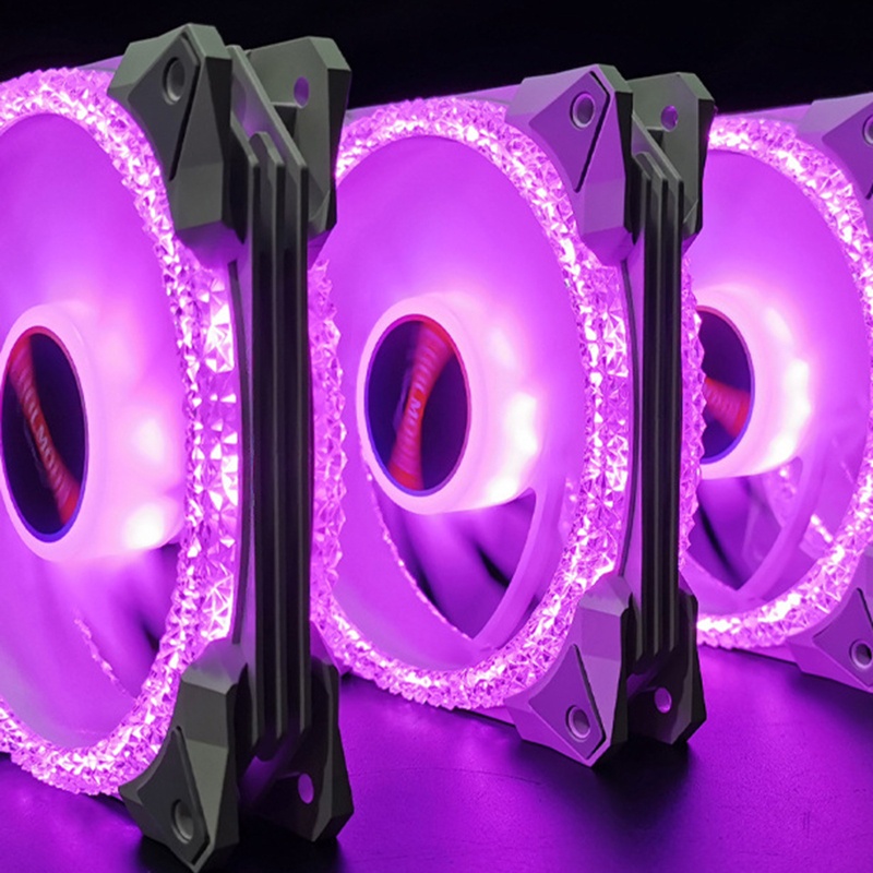 Quạt Tản Nhiệt Đèn LED 120mm Nhiều Màu Siêu Yên Tĩnh Cho CPU Máy Tính