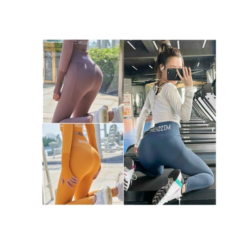 Quần tập gym, yoga chữ cạp dệt kim nữ xinh