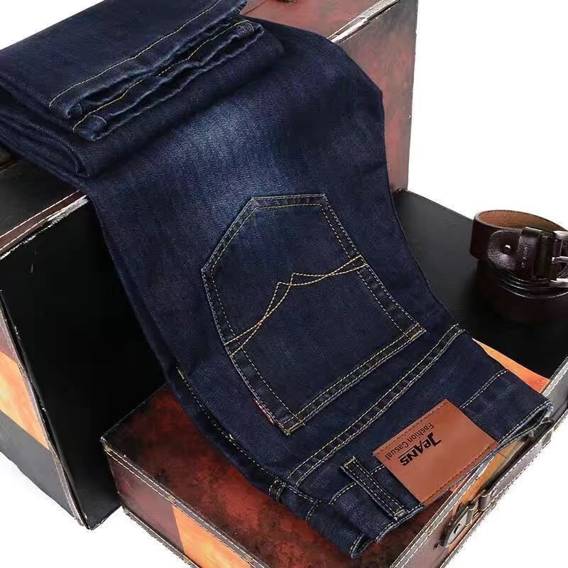 Quần Jeans Dài Lưng Cao Phong Cách Cổ Điển Cho Nam