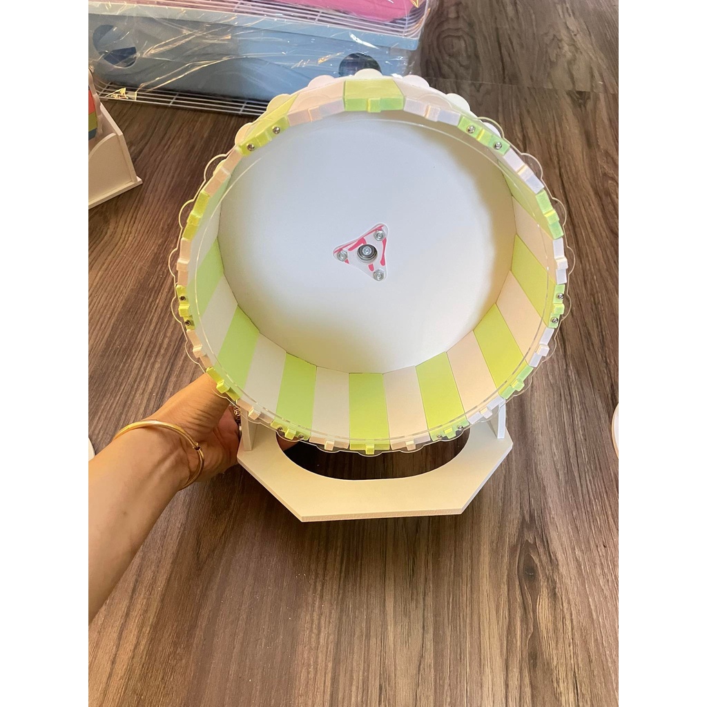 Whell gỗ ép lắp ráp Đa sắc size 16cm,18,5cm,21cm cho hamster,nhím,bọ ,..
