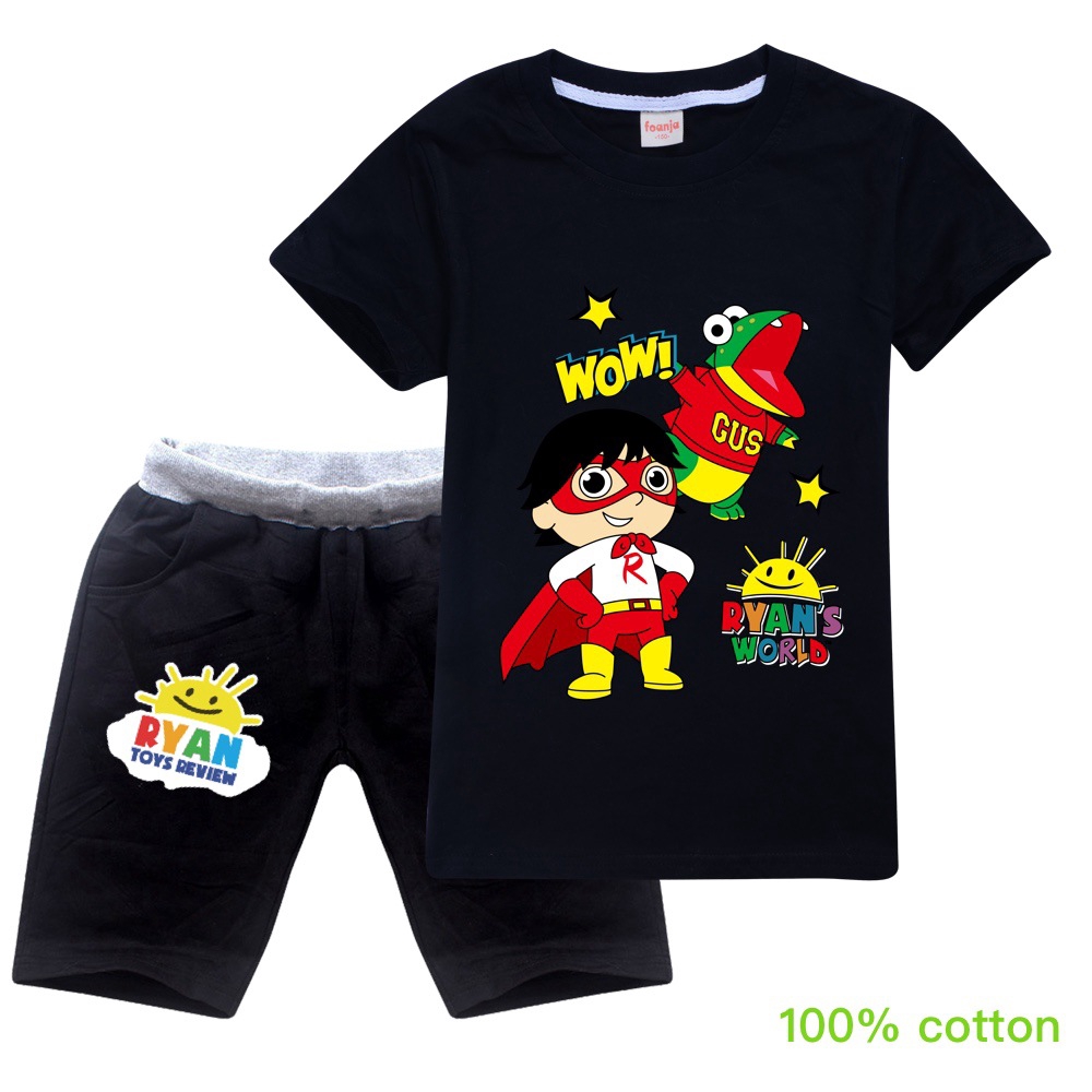 Bộ Đồ 2 Món Áo Thun Cotton Tay Ngắn Phối Quần Short In Họa Tiết Review Cho Bé Từ 4-15 Tuổi