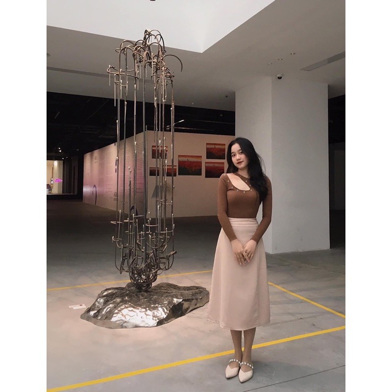 Chân Váy Công Sở Dài Xẻ Tà Phong Cách Hàn Quốc 70cm (CÓ ẢNH THẬT)
