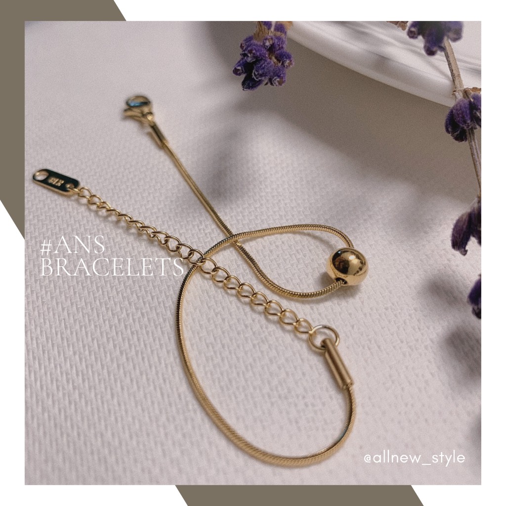 Lắc tay hạt thép tròn basic Allnewstyle