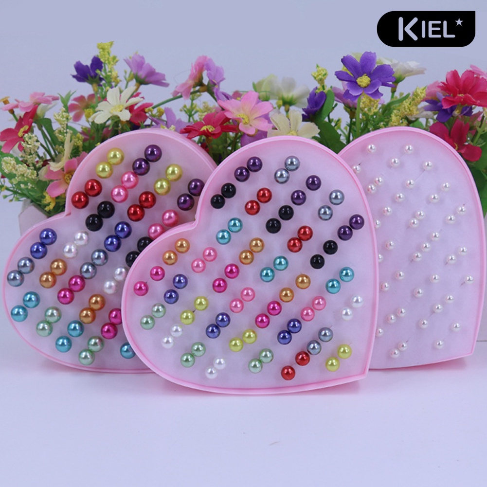 Kiel♥36 Đôi Bông Tai Ngọc Trai Nhiều Màu Sắc Bằng Thép Không Gỉ Dễ Thương