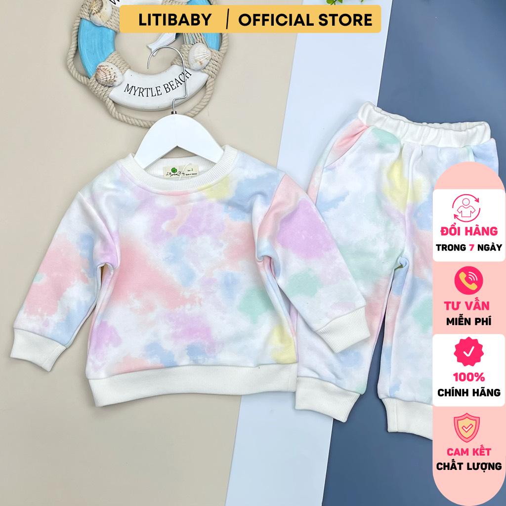 Bộ quần áo nỉ bông LITIBABY hình khủng long, mickey. Chất nỉ bông dầy, ấm size 2/9 tuổi. Mã BNB