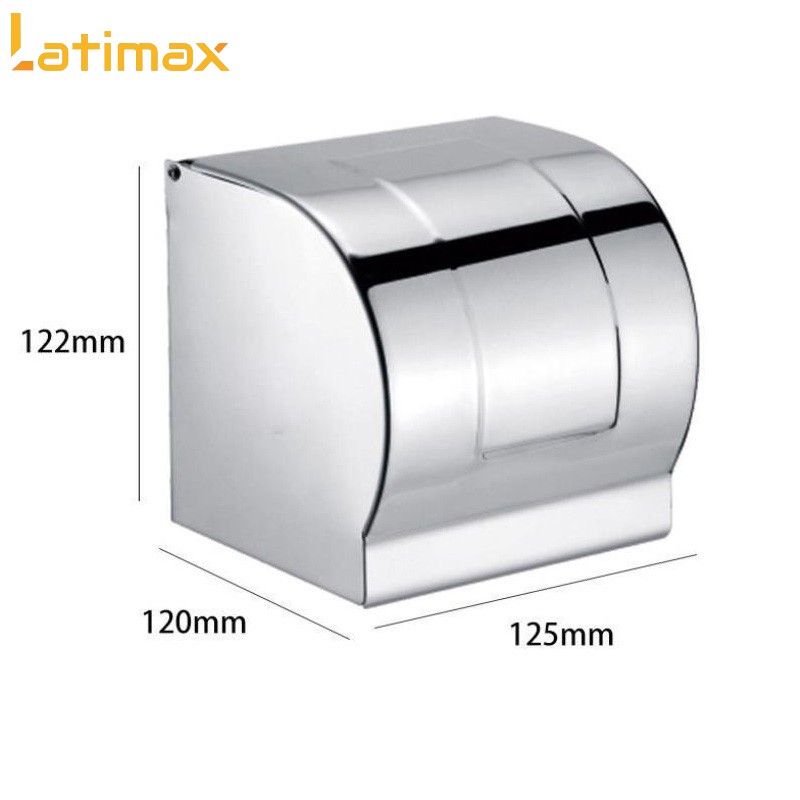 Hộp Đựng Giấy Vệ Sinh Inox 304 Latimax Có Nắp Chống Ướt Giấy, Chống Gỉ Sét, Bền Đẹp