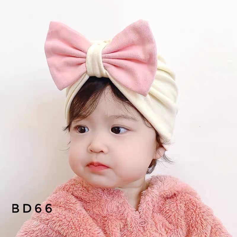 Mũ turban nơ cho bé gái