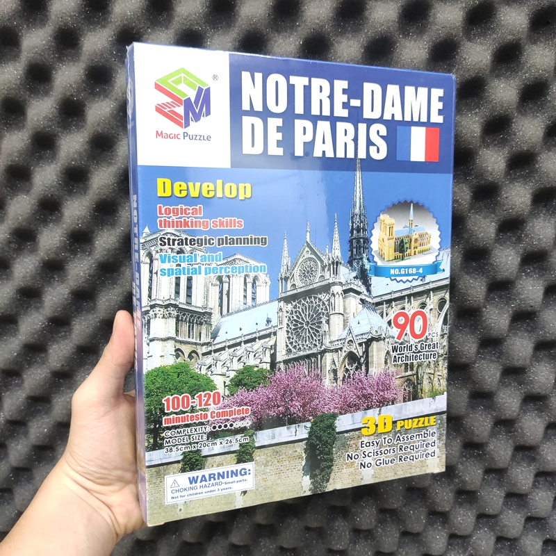 Mô Hình Giấy 3D Magic Puzzle: Nhà Thờ Đức Bà Paris G168-4 - Happy Time