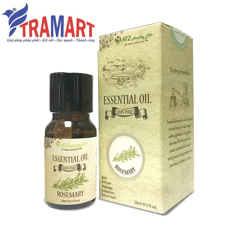 Lọ tinh dầu 10ml ATZ1452 Rosemary (Hương thảo) (100% thiên nhiên, Xuất xứ Ấn Độ)