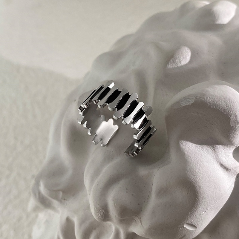 Nhẫn thép titan hình hàng rào thời trang hip hop cho nam và nữ