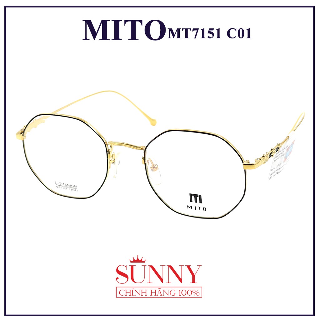 MT7151 - Gọng kính Mito unisex (nhiều màu) chính hãng Italia - - kèm tem chống hàng giả do bộ công an cấp