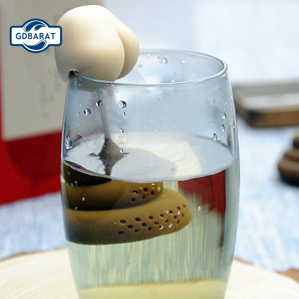 Dụng Cụ Lọc Trà Bằng Silicone Hình Poo Turd Tiện Dụng