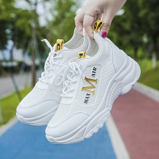 GIÀY NỮ, GIÀY THỂ THAO NỮ ĐỘN ĐẾ 5 PHÂN M MAX AIR MÀU TRẮNG CỰC ĐẸP