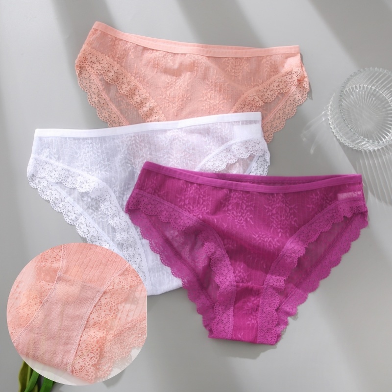 Quần lót ren TakeTalk hình cánh bướm lưng thấp trong suốt gợi cảm size S-XL cho nữ