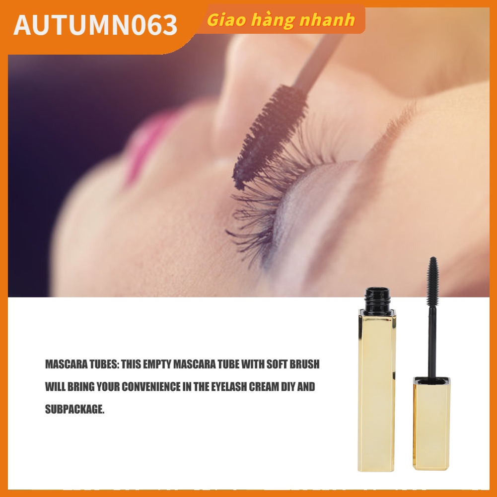 5 cái Ống Mascara Rỗng Lông Mi Vuông Chai Hộp Vàng 10g Bộ Kit cho DIY Autumn063