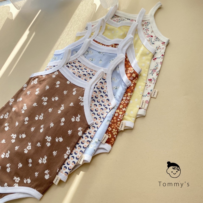 Body dây cho bé gái hoạ tiết hoa nhí vải cotton 4 chiều mềm êm co giãn thoải mái TOMMY HOUSE