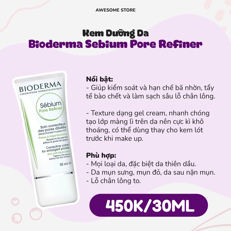 Kem dưỡng Bioderma Sebium Pore Refiner 30ml