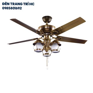 Quạt trần đèn 5 Cánh Thép cao cấp 104- Tặng kèm bóng led