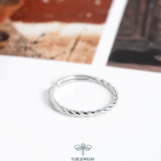 Nhẫn bạc nữ TLEE xoắn basic cá tính Freesize TLEE JEWELRY A0282