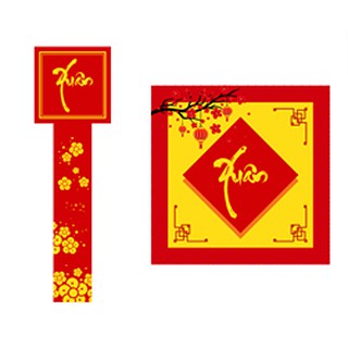 Tem Tết Trang Trí Hộp Bánh