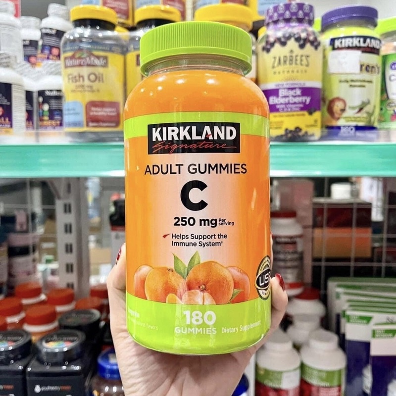 Kẹo dẻo bổ sung Vitamin C Kirkland Adult Gummies C 250mg hộp 180 viên của Mỹ