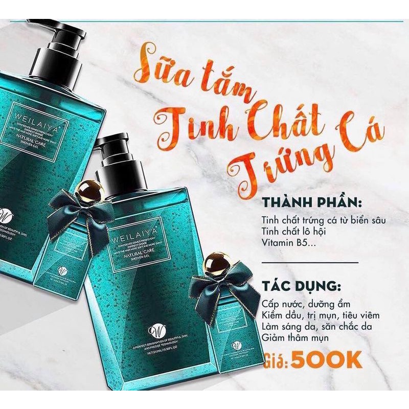 Sữa Tắm , Sữa Tắm Dưỡng Ẩm Trắng Da Weilaiya Trứng Cá Tầm Cavear 312ml - 60ml [ Chính - Hãng ] | BigBuy360 - bigbuy360.vn