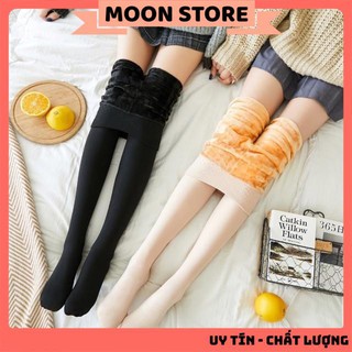 Quần tất nữ lót lông giữ nhiệt siêu dày màu da đen siêu ấm QT03