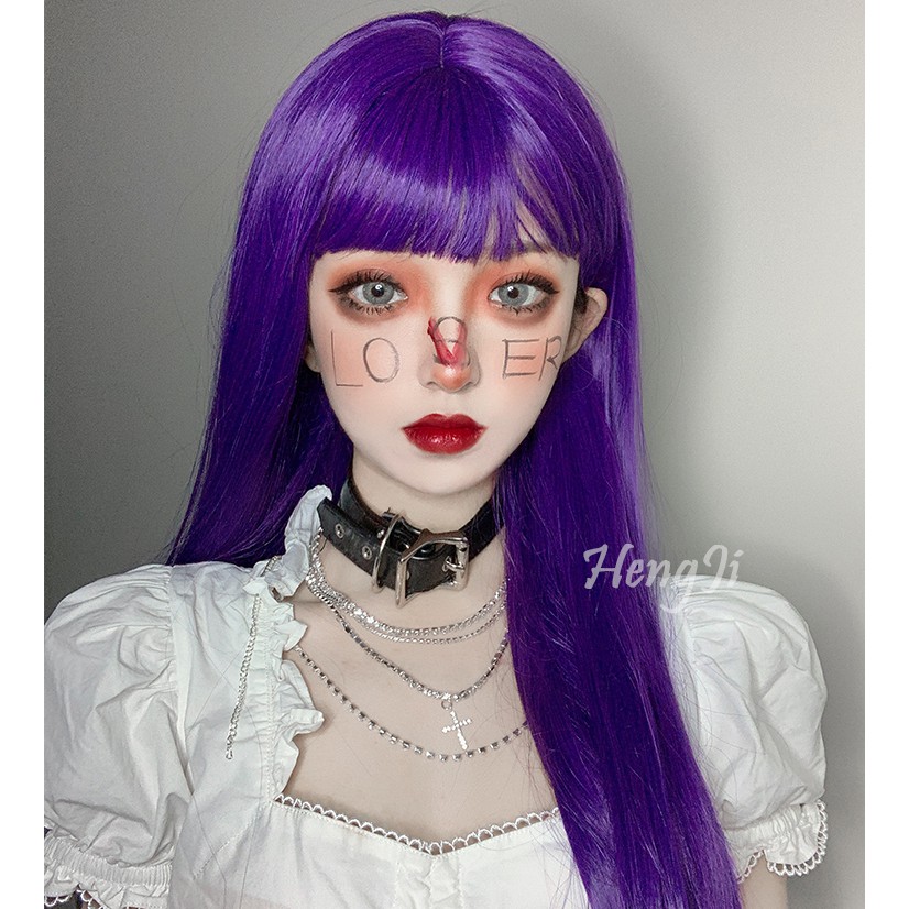 Bộ Tóc Giả Suông Dài Màu Hồng Tự Nhiên Chất Lượng Cao Cho Nữ