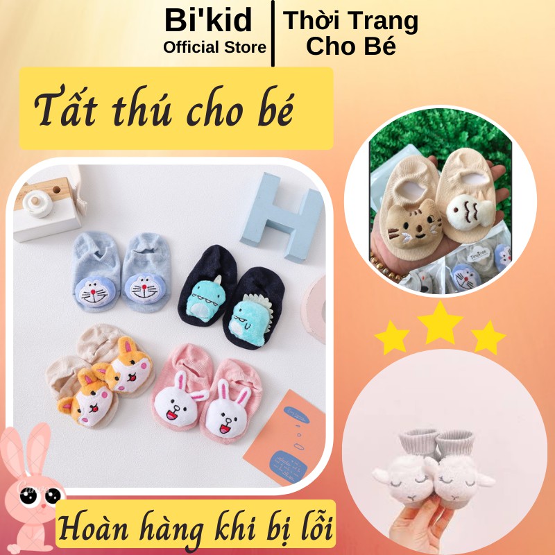 Tất cho bé 📌FREESHIP📌 tất thú cho bé chất liệu bông siêu mềm có đế chống trượt | 2 size | | Phân trai gái |