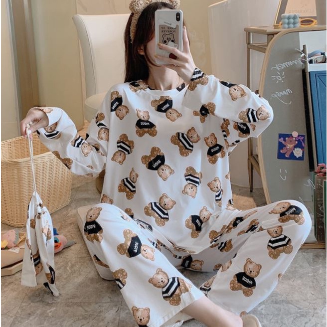Đồ Ngủ Nữ Pijama Dài Tay Mặc Nhà Đồ Bộ Dài Tay Cotton Dễ Thương Latozia BĐN06 | BigBuy360 - bigbuy360.vn