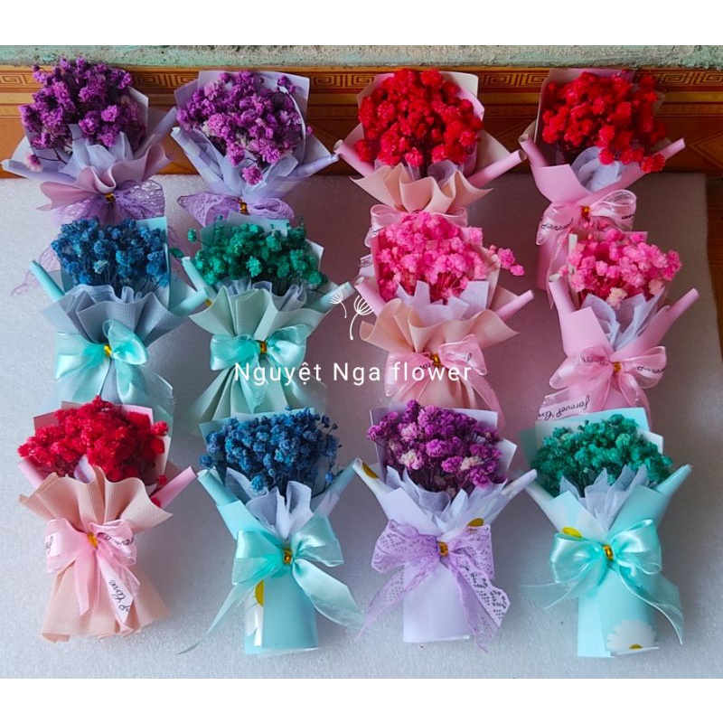 Sỉ hoa mini trang trí bánh kem, hộp quà size 11-12cm