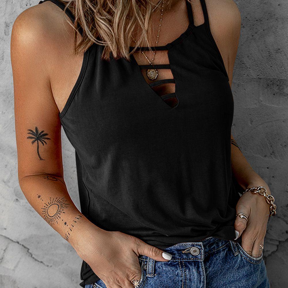 BSUNS Áo Tank Top Hai Dây Hở Vai Gợi Cảm