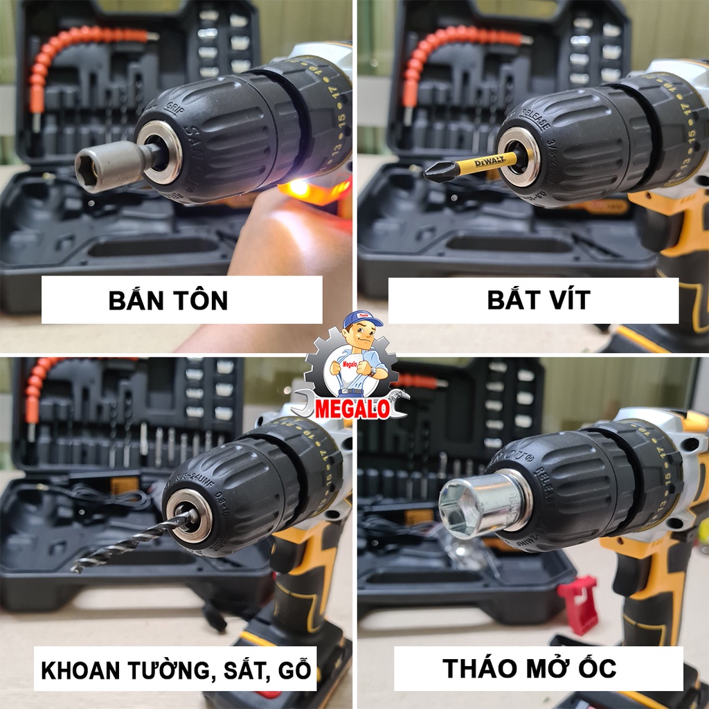 Máy khoan pin bosch 36v 3 chức năng, bắt vít khoan tường có búa