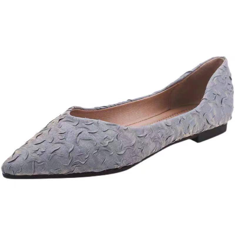 Giày Búp Bê Mũi Nhọn Đế Bằng Mềm Mại size Lớn 41-43 Thời Trang Xuân Sang Trọng Cho Nữ Mã 2022
