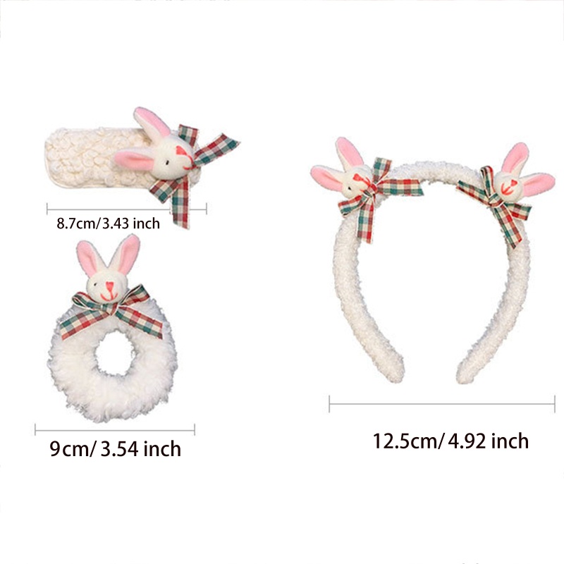 Flgo Kẹp Tóc Trang Điểm Hình Thỏ Hoạt Hình Bằng Vải Lông Cho Nữ