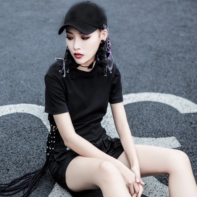 Áo Thun Nữ Croptop Tassel - Đính Hạt