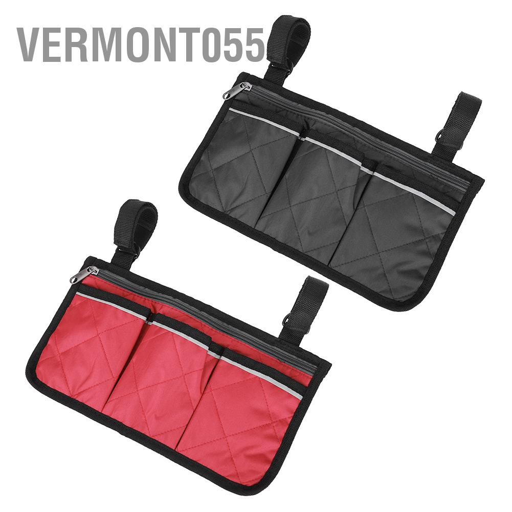 Vermont055 Multifunctional Wheelchair Scooter Armrest Side Bag Walker Hanging Pouch Storage Organizer